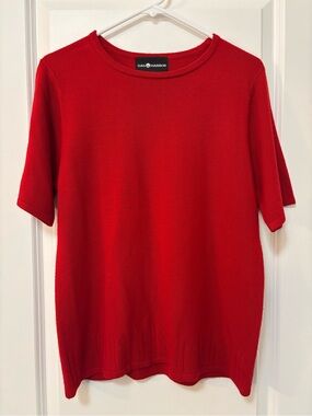 Sag Harbor Red Sweater Top, Size M